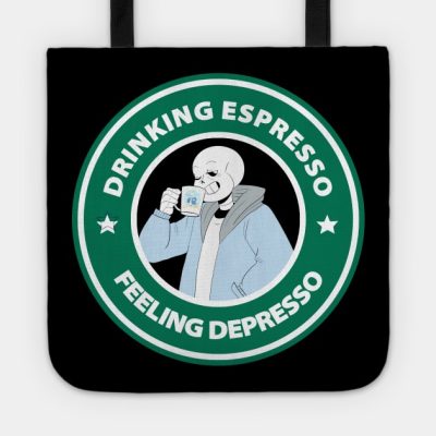 Sans Undertale Drinking Espresso Feeling Depresso Tote Official Undertale Merch