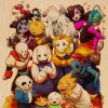 50 Designs Game Undertale Kraftpaper Poster Home Decal Art Painting Funny Wall Sticker for Coffee House 4 - Undertale Merchandise