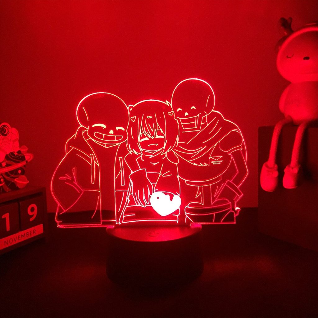 Hot Game Undertale 3d lamp Chara and Papyrus LED night light for kids Birthday Gift Room 3 - Undertale Merchandise