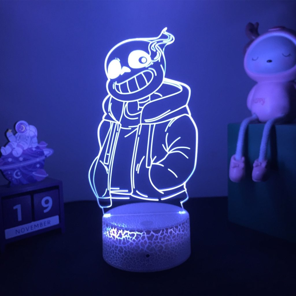 Led Night Light 16color 3D lamp Game Undertale Sans Figure Bedside Lamp for Bedroom Decor Kids - Undertale Merchandise