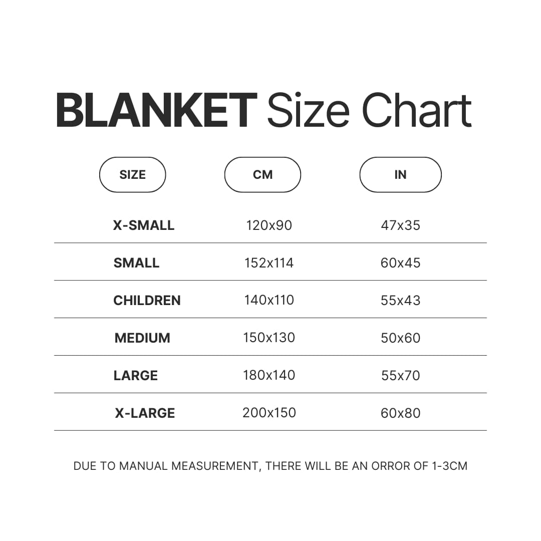 Blanket Size Chart - Undertale Merchandise