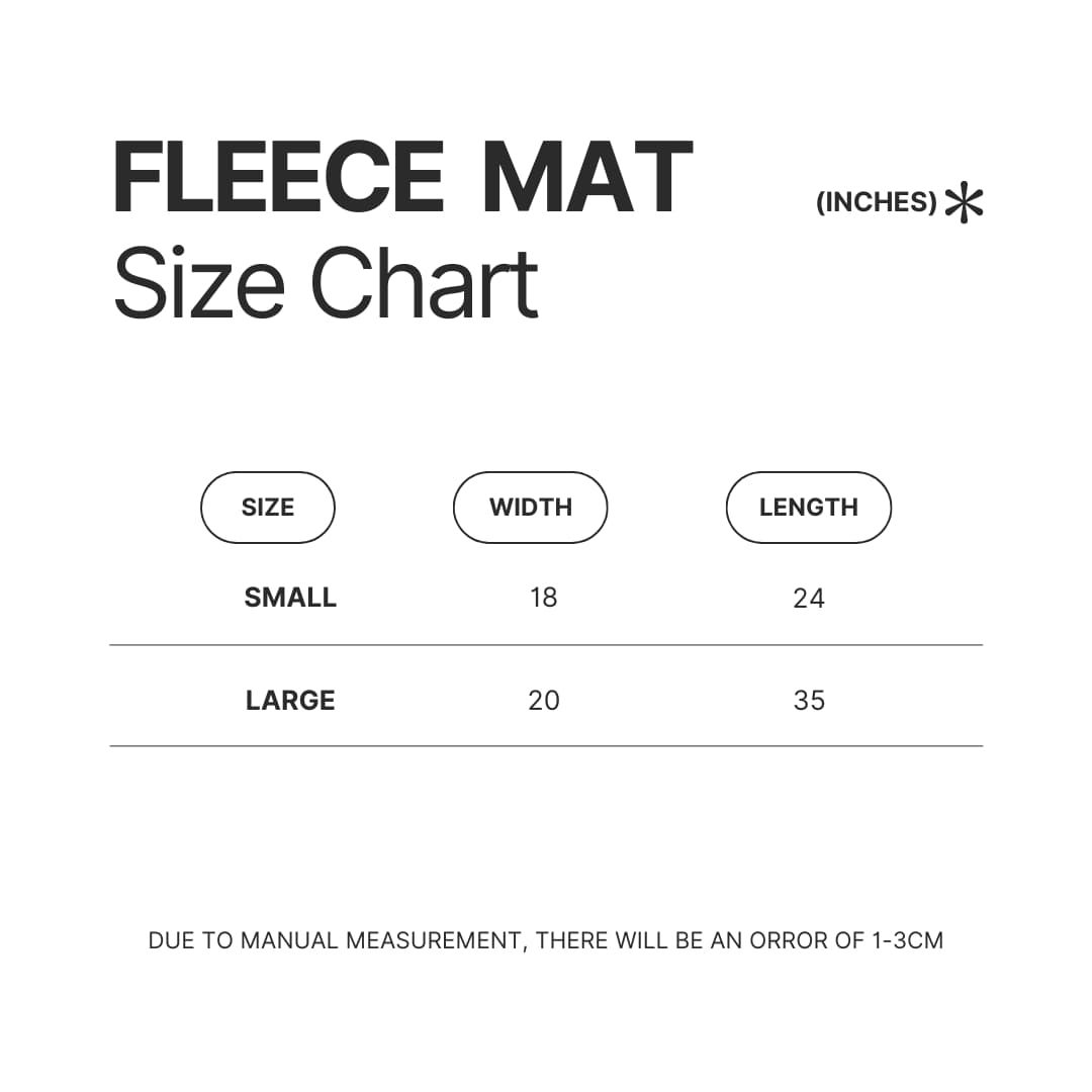 Fleece Mat Size Chart - Undertale Merchandise