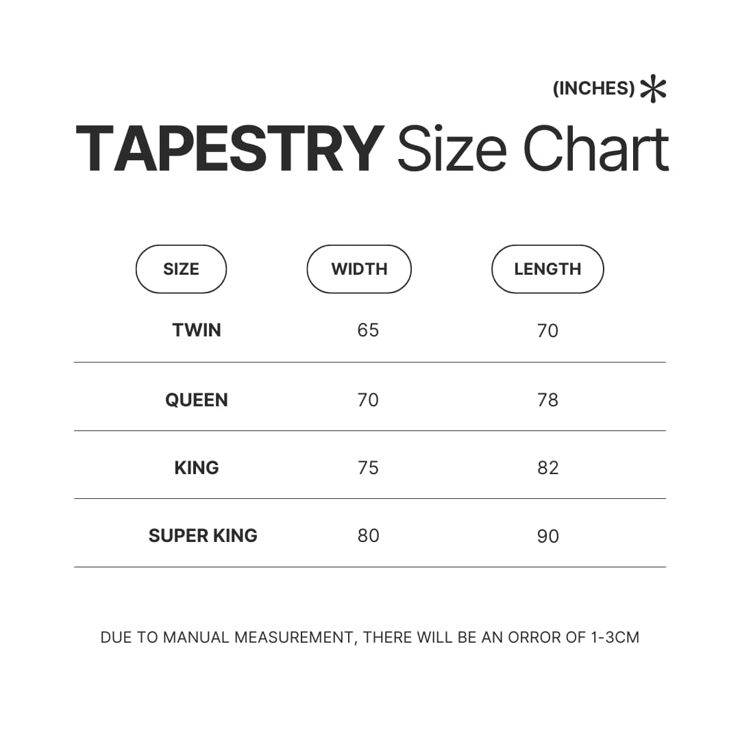 Tapestry Size Chart - Undertale Merchandise